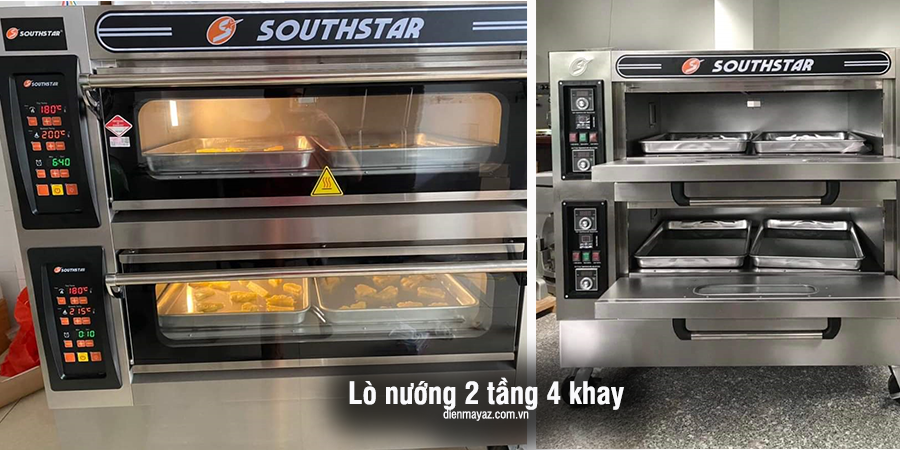 lò nướng 2 tầng 4 khay