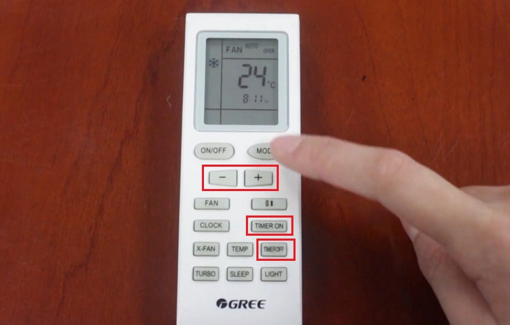 cách hẹn giờ điều hòa gree