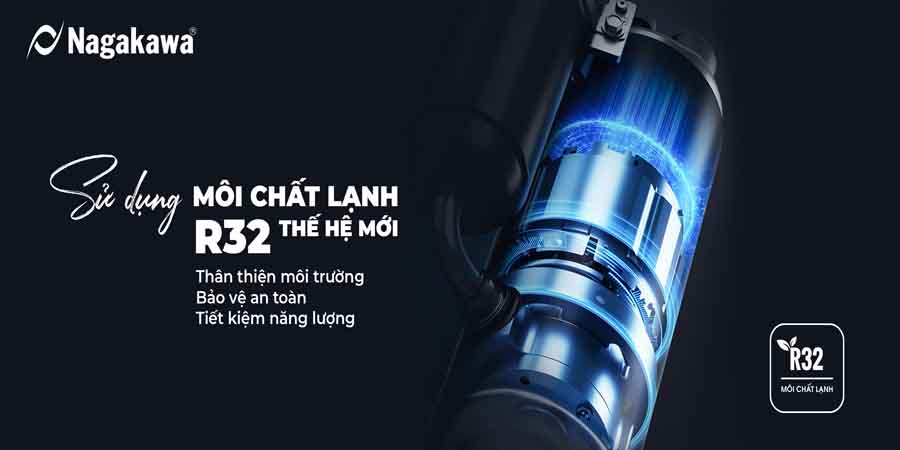 điều hòa nagakawa trang bị môi chất R32 thân thiện