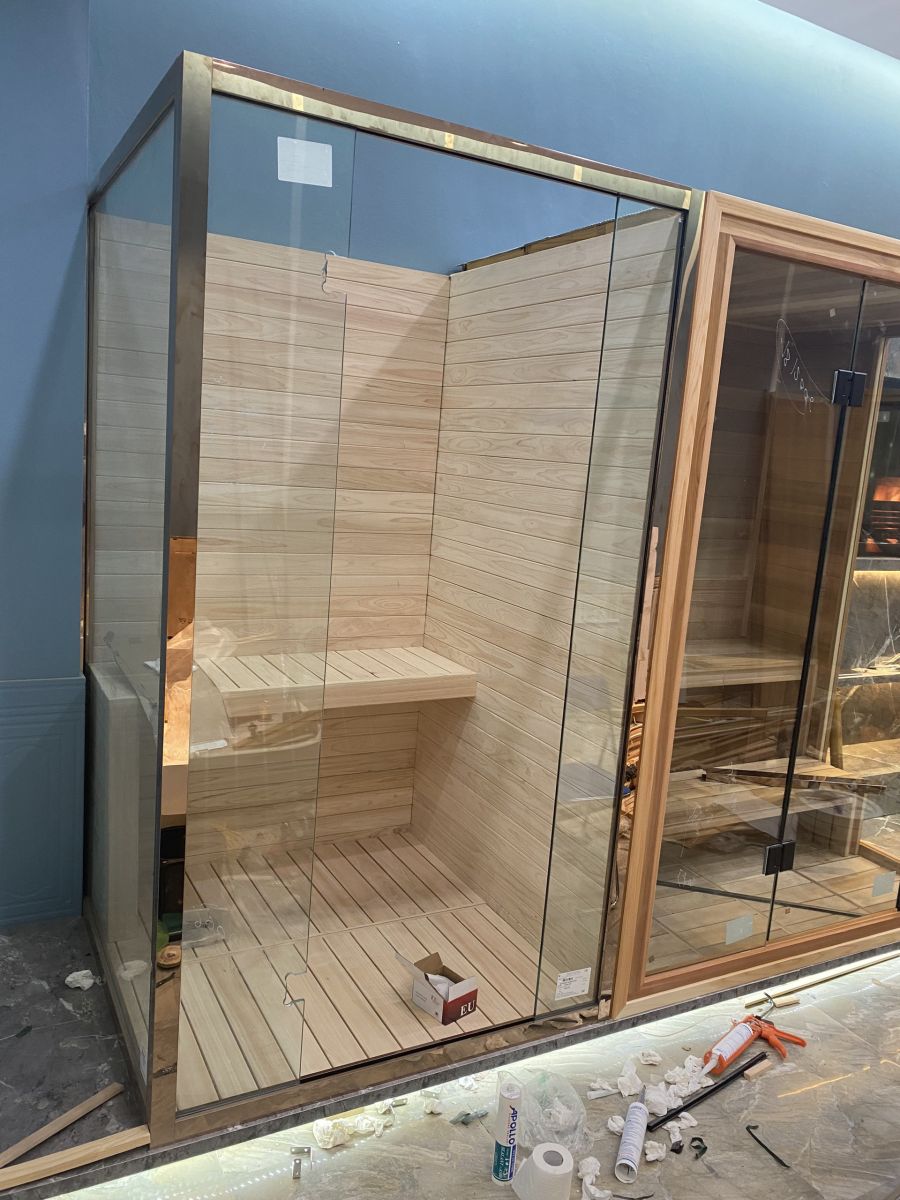 phòng xông hơi khô đá sauna cao cấp