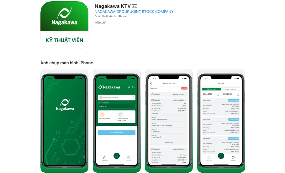 Kích hoạt bảo hành điện tử qua App nhận tiền thưởng từ điều hòa Nagakawa