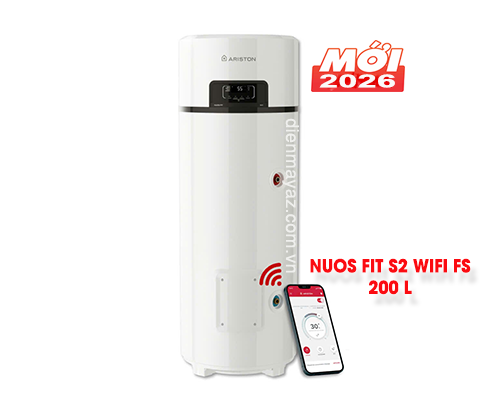 Máy bơm nhiệt nước nóng Ariston 200L NUOS FIT S2 WIFI FS